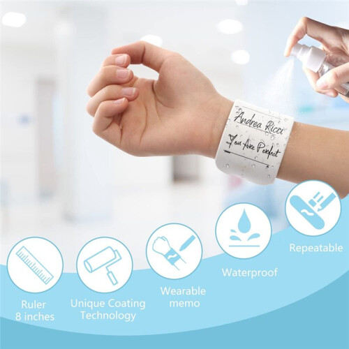 Wearable Nurse Notepad Wristbands, 2 Pack Silicone Reminder Bracelet Write  Memo,White