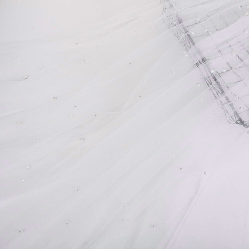 Pearl Mesh Gauze Fabric White 39 x 63 Inch