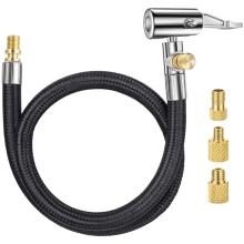 Tire Inflation Hose Adapter with Self-Locking Valve Quick