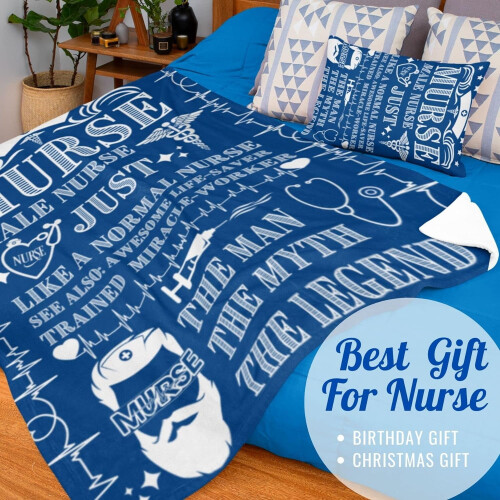 Male Nurse Blanket Blue 40x50 in 2