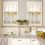 Botanical Kitchen Curtains Grey Yellow Farmhouse Tier 4