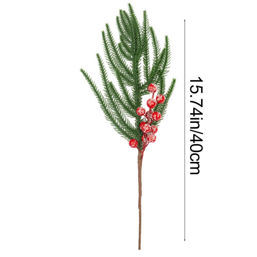 Christmas Pine Cone and Red Berry Picks 15 inch 2