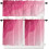 Kitchen Curtains Set Rosy Pink Ombre Geometric 3-Pc 1