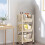 3-Tier Rolling Storage Cart with Wheels, Brakes, Adjustable 4