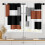 Geometric Brown Kitchen Curtains 26x36 Inch Black Grey 1