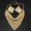Women's Triangular Scarf Set with Sequins Bib Necklace and 7
