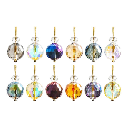 Crystal Glass Christmas Balls Multicolor 12 pcs 1