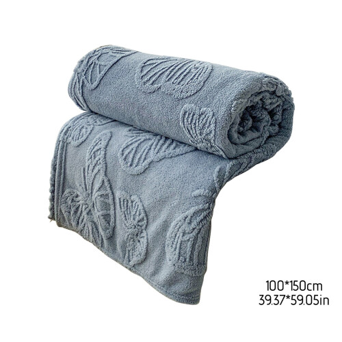 Solid Color Butterfly Flower Throw Blanket Coral Flannel 2