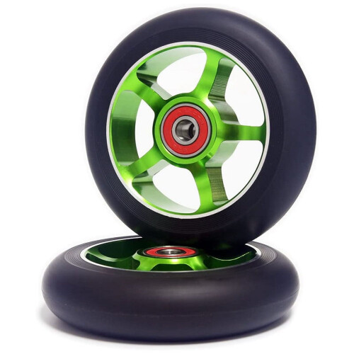 Scooter Wheels Aluminum 100mm with Bearings 2 Pcs