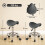 Homcom HOMCOM Saddle Chair, Rolling Salon Stool for Massage Spa, Grey 5