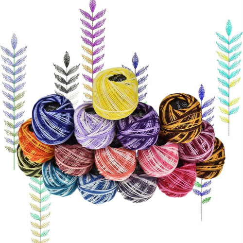 Embroidery Floss Variegated 16 Colors 4x4x4 cm 1