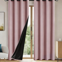 Pink Grommet Blackout Curtains Thermal Insulated 78.7 x