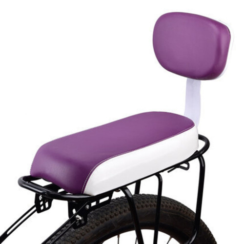 Bicycle rear saddle with backrest, handle, and pedals blue 1