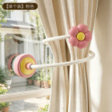 (Pink)Soportes de cortina de plástico impermeables con ventosas para almacenamiento en el hogar baño