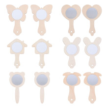 Soimiss Wooden Handheld Mirrors Set for Kids Craft Beige 12