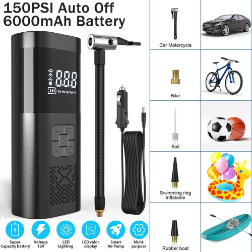 Portable Digital Tire Inflator 150 PSI Cordless 1