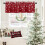 Snowflake Red Curtain Valance 42x12in Winter Window 4