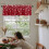 Snowflake Red Curtain Valance 42x12in Winter Window 6