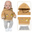 Doll Clothes Outfit Set Polyester Hooded Sweatshirt and 3