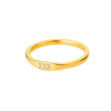 Women's Gold Stainless Steel Number Ring Dainty Wedding