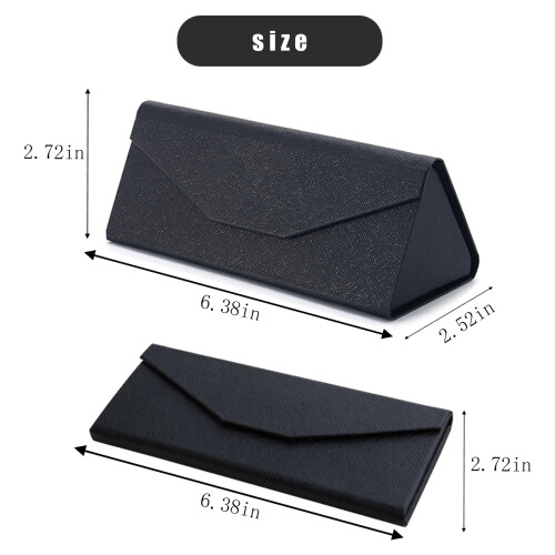 Foldable Sunglasses Case PU Hard Shell with 4 Cleaning 2