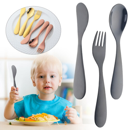 Kids Stainless Steel Cutlery Set Fork Spoon 3-Pc 2