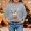 Children's Santa Pullover Reindeer Print Round Neck Long 2