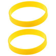 2X Bande de La Poignet Bracelet En Silicone En Caoutchouc A La Mode Elastique - Jaune