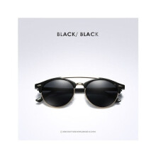 (Black)Adult Frame Polarized Uv400 Roundlens Sunglasses For Outdoor Driving And Casual Wear