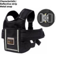 (Black Metal)Cinturón de seguridad para bicicleta infantil con correas reflectantes para montar en invierno diseñado para ciclistas