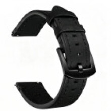 (Black,21MM)Pulseira de relógio de couro vintage com desprendimento rápido e design de cor sólida para o dia a dia