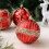 Christmas Balls Red Silver Shatterproof Plastic 6pcs 4
