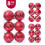 Christmas Balls Red Silver Shatterproof Plastic 6pcs 5