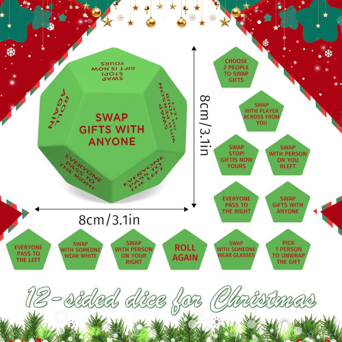 Oversized Christmas Gift Exchange Dice 4 Inch 1