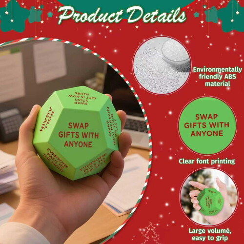 Oversized Christmas Gift Exchange Dice 4 Inch 2