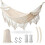 Boho Hanging Hammock with Fringe 440 lb Capacity Portable 1