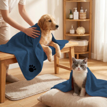 Microfiber Pet Bath Towel Absorbent 19.68x39.37 in