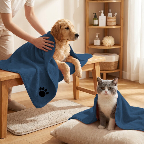 Microfiber Pet Bath Towel Absorbent 19.68x39.37 in