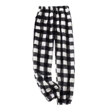 Men's Flannel Plaid Pajama Pants Plush Loose Fit Elastic