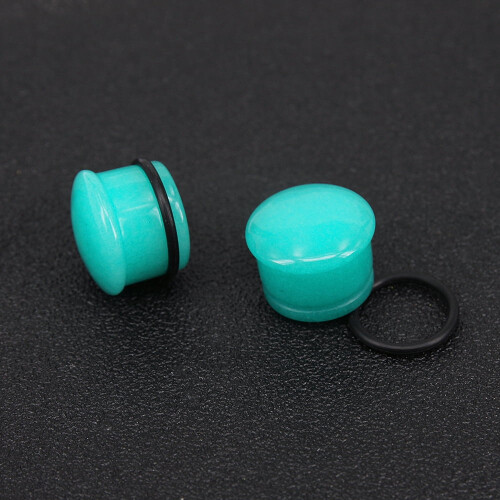 Single Flared Ear Plug Tunnel Natural Stone Mushroom Shape 2
