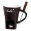Chocolate Fondue Set Brown Ceramic Mug 200ml with Forks 1