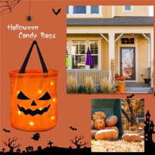 Halloween Candy Bag with Pumpkin Pattern Reusable Pumpkin Candy Bag Halloween Trick or Treat Candy Bag A