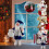 Santa Claus Doll Blue White Cloth Plastic 12 inch 5