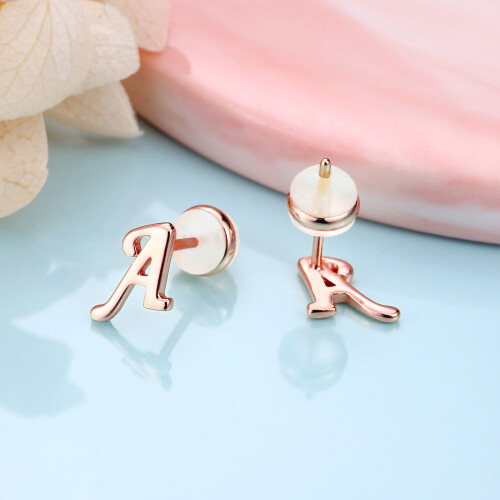 TURANDOSS Sterling Silver Initial Stud Earrings for Women 1