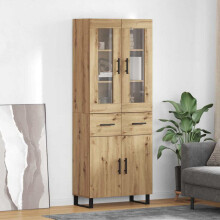 vidaXL Highboard 2 stk. Artisan-Eiche 69,5 x 34 x 180 cm Holzwerkstoff