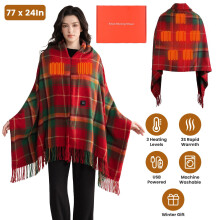 Electric Heated Throw Blanket 77x24 inches 3 Heat Levels Red