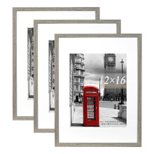 Scholar Tree Cement Grey Picture Frame 12x16 (30x40cm) with Mount for 8.5x11, Set of 3, 30x40cm Poster Frame,Wall Mountable