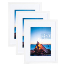 12x16 Picture Frame 3 Pack,White Wooden 30x40 cm Photo Frame,30x40cm Poster Frame,30 x 40cm picture frame,Wall-Mounted Bedroom and Living Room