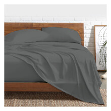 Funky Gadgets Flat Sheet Super King Size, Charcoal - 100% Egyptian Cotton Bed Sheets, 300 Thread Count Luxury Hotel Quality Cotton Bedding, Plain Dye