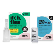 Itch X Large Dog (40kg+) Flea & Tick Treatment and Wormer Bundle for Dogs | 3 Flea Pipettes and Itch Wormer - 2 Tablets